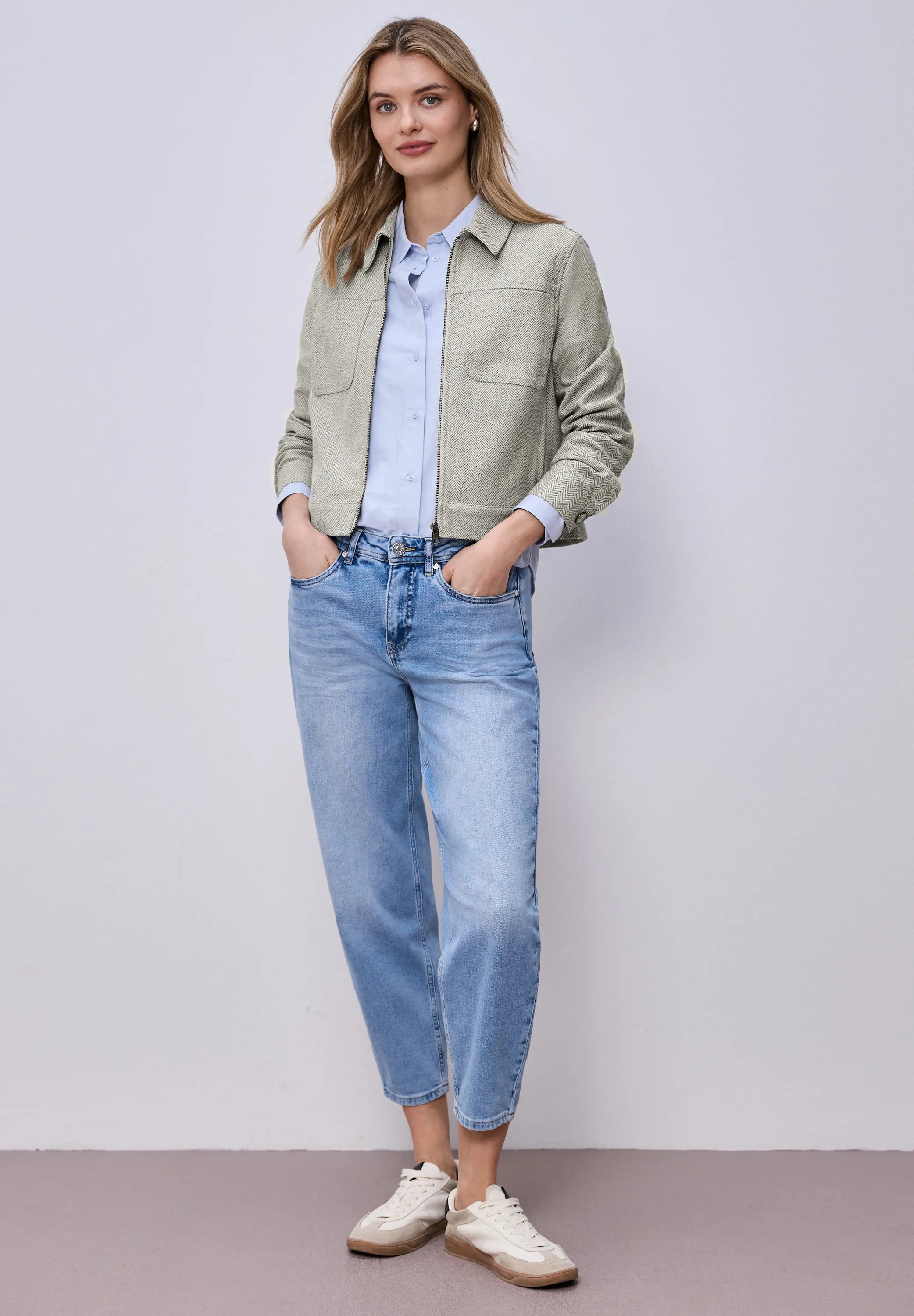 Jacke mit Fischgrätmuster