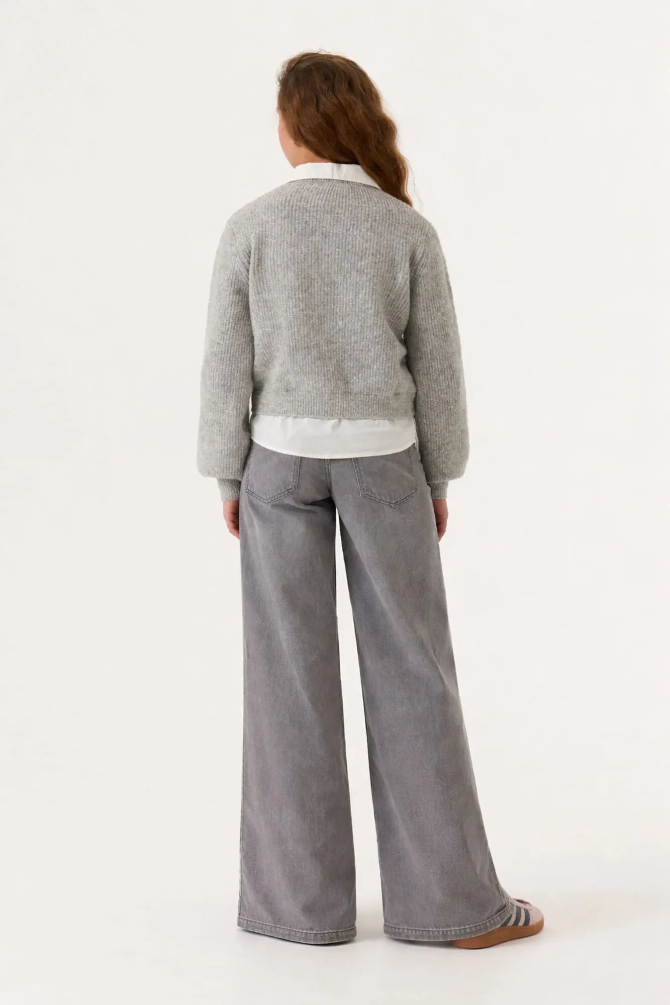 Strickjacke mit Hemdkragen