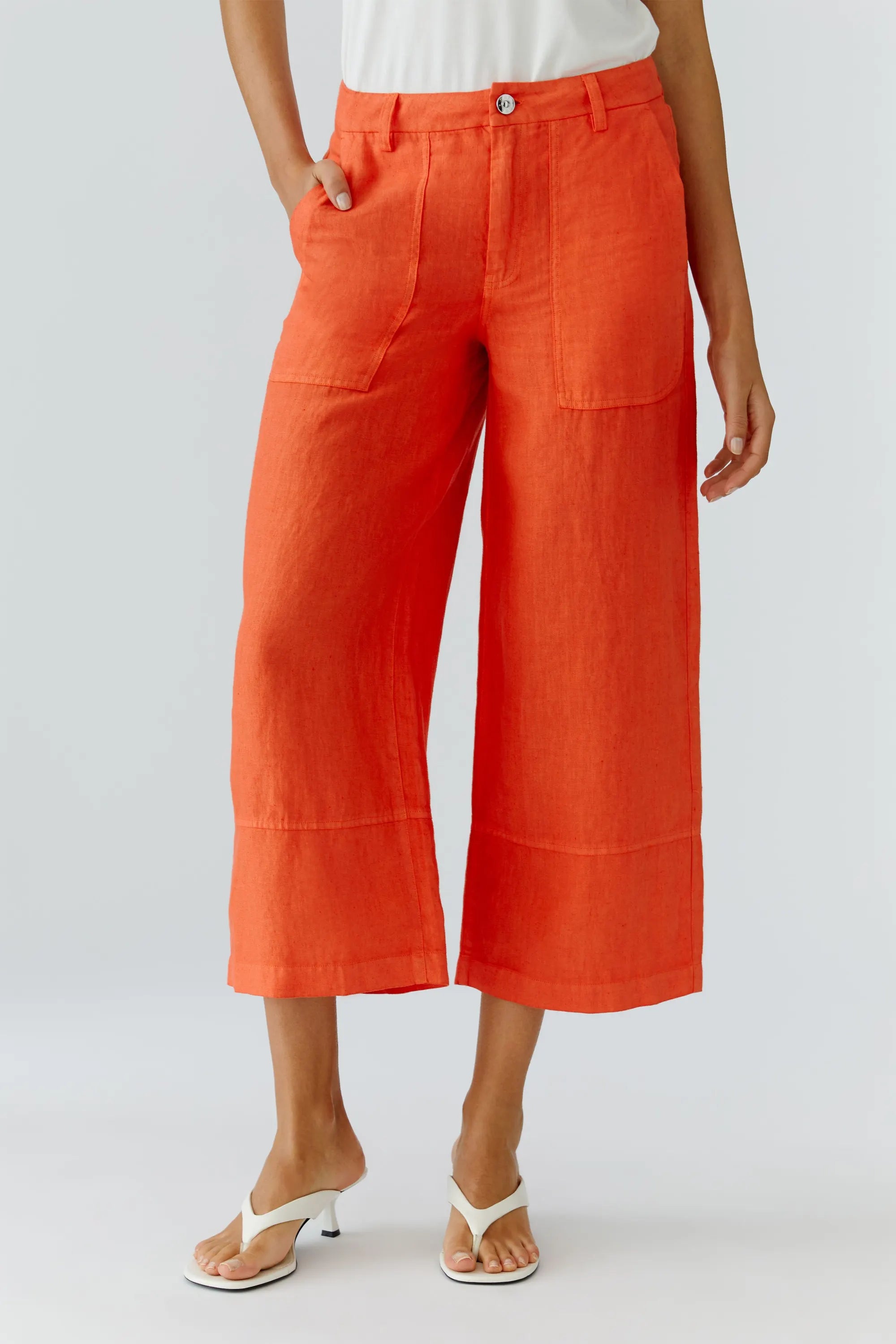 Leinenhose 3/4 Wide Leg
