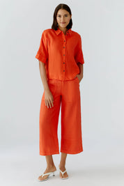 Leinenhose 3/4 Wide Leg