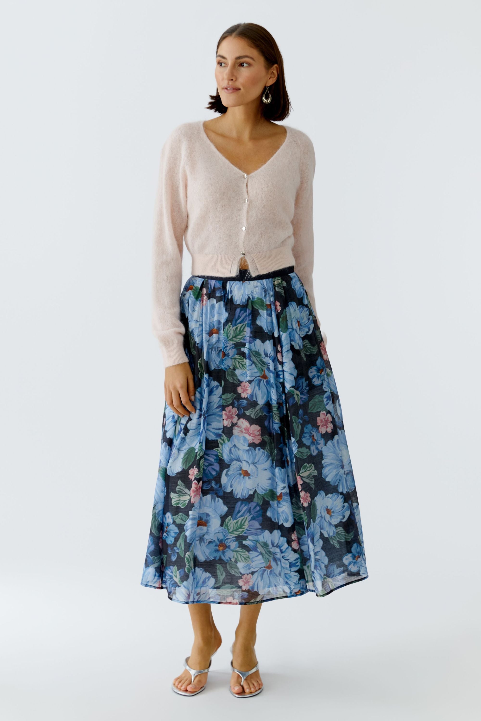 Ausgesteller Rock Midi floral