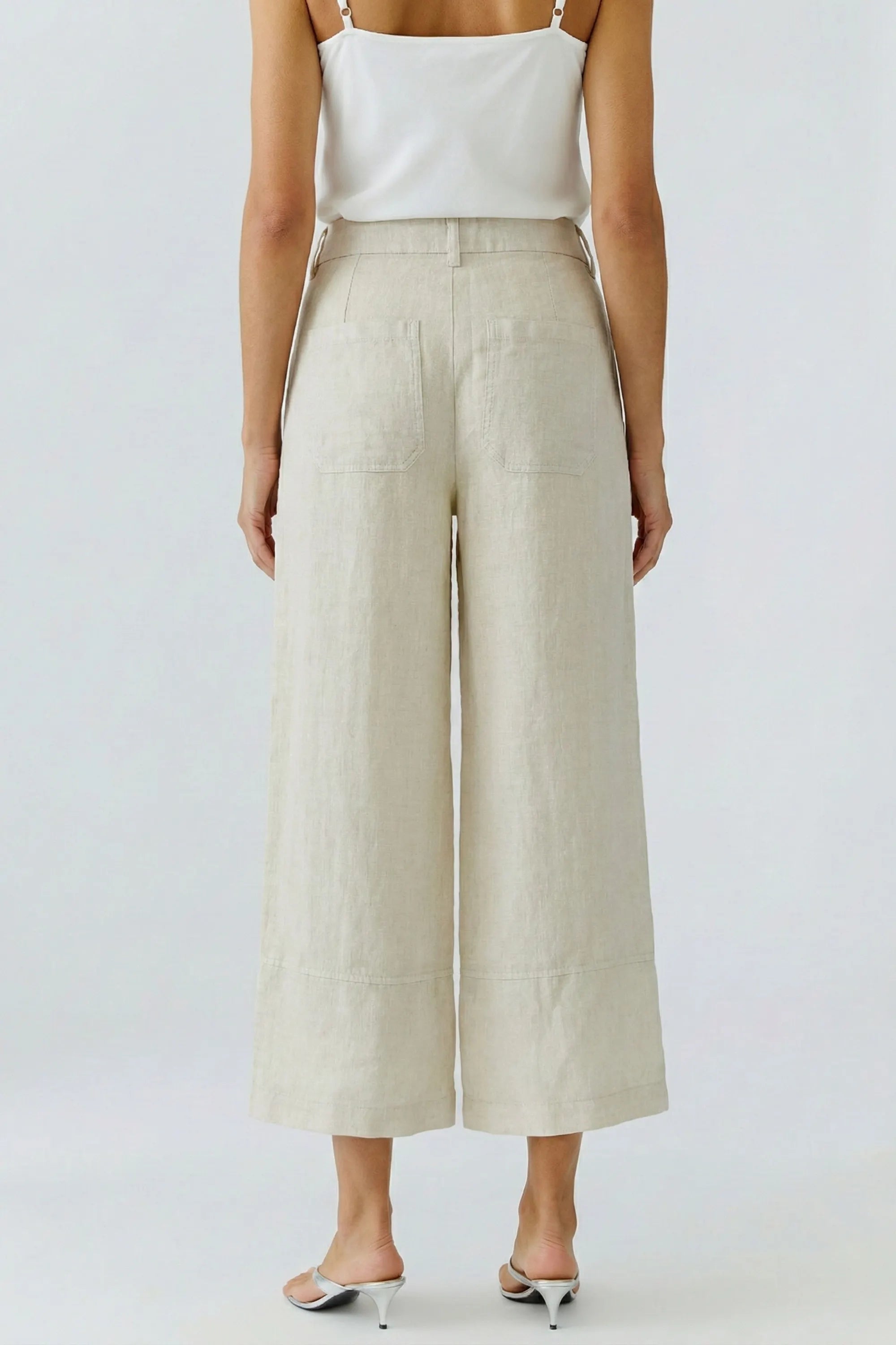 Leinenhose 3/4 Wide Leg