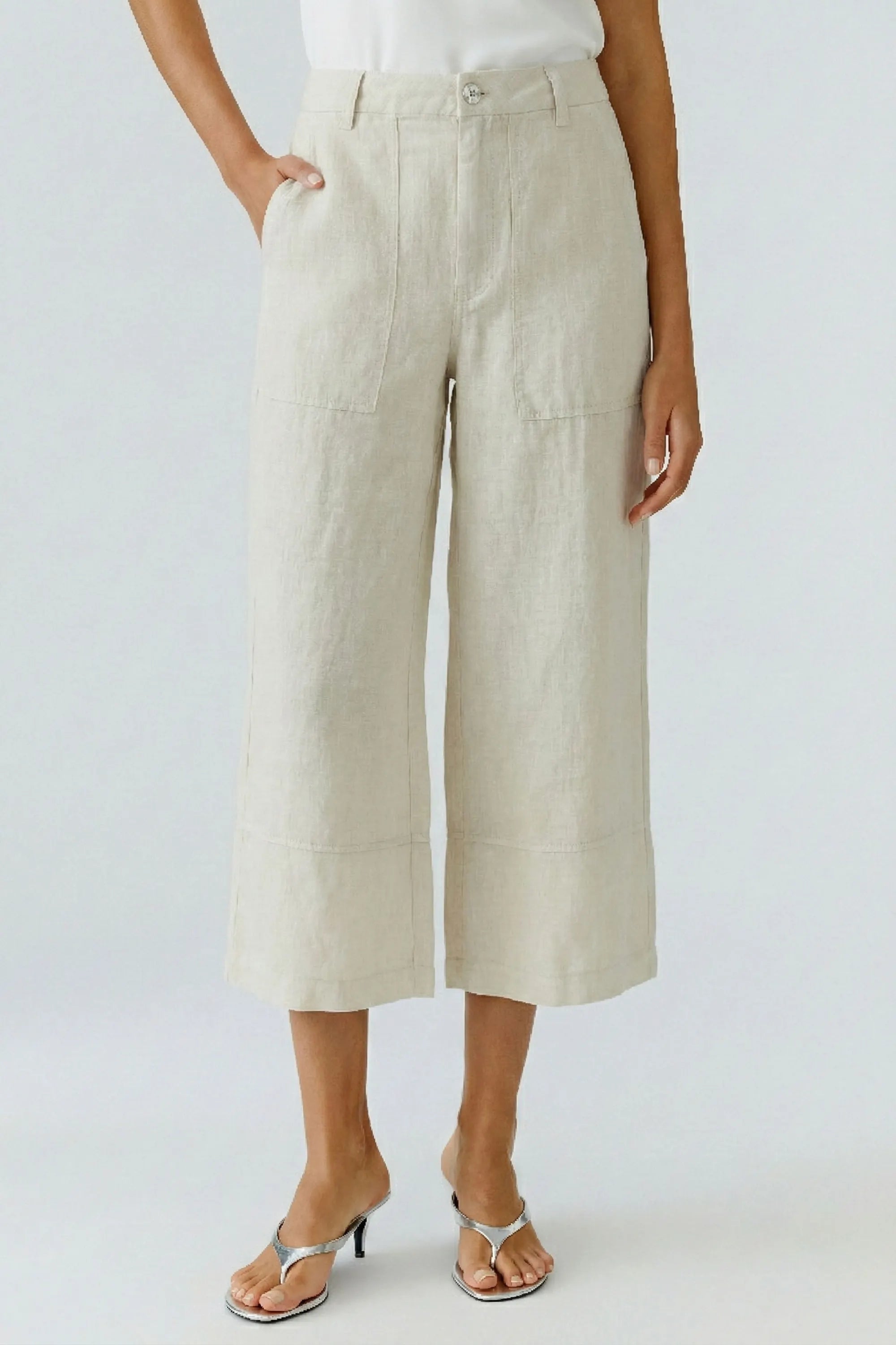 Leinenhose 3/4 Wide Leg