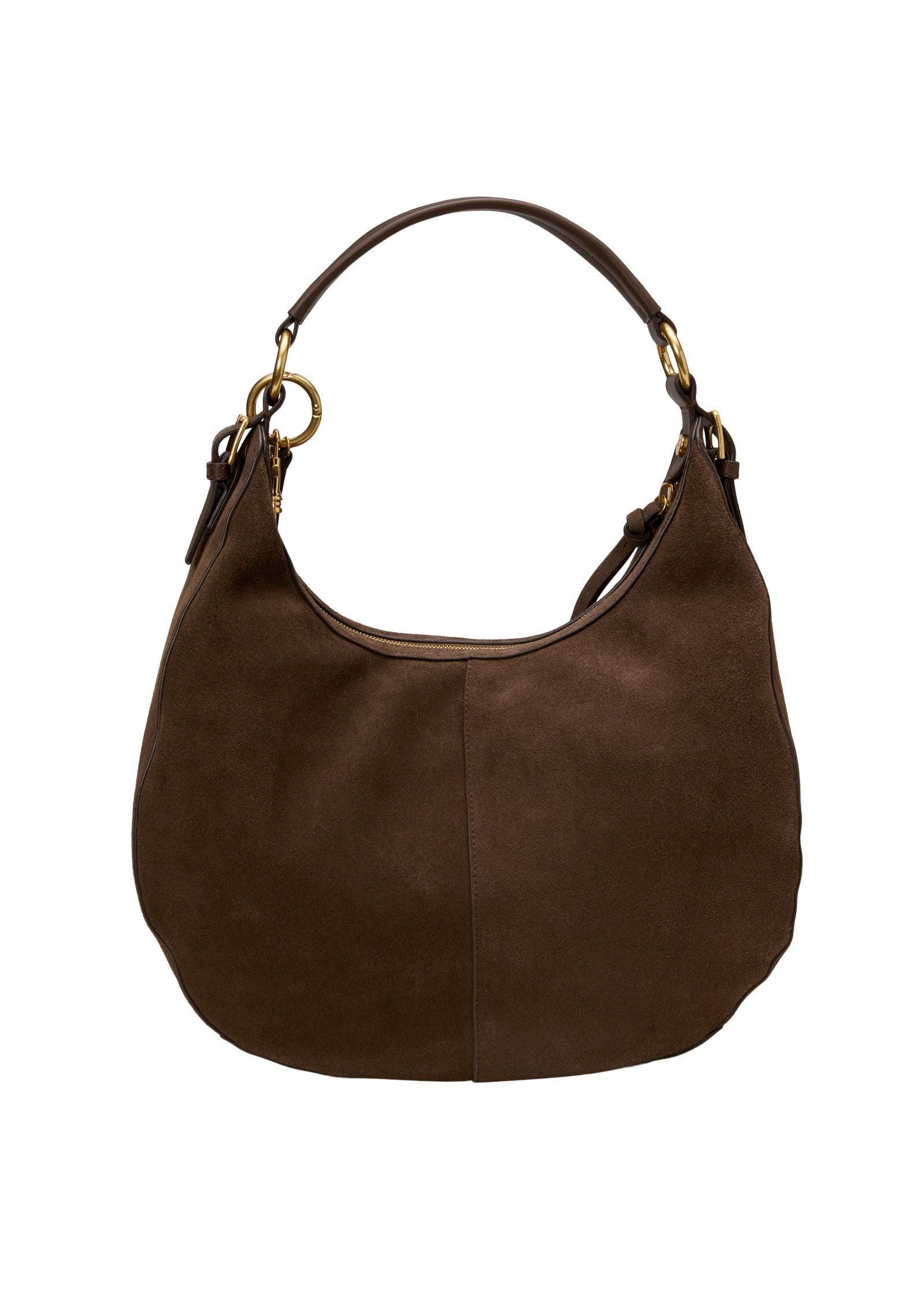 Schultertasche aus Veloursleder