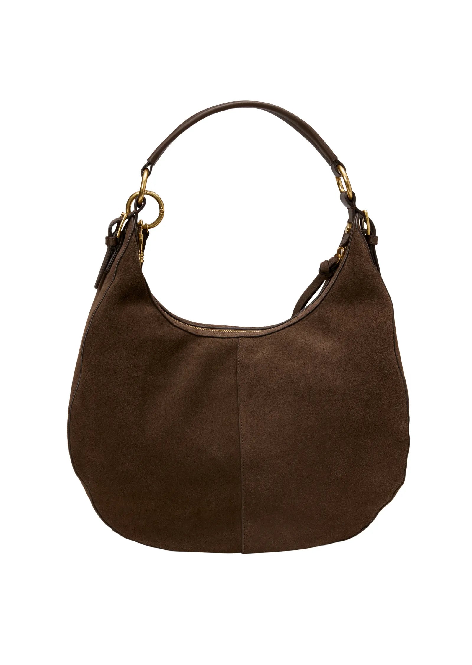 Schultertasche aus Veloursleder