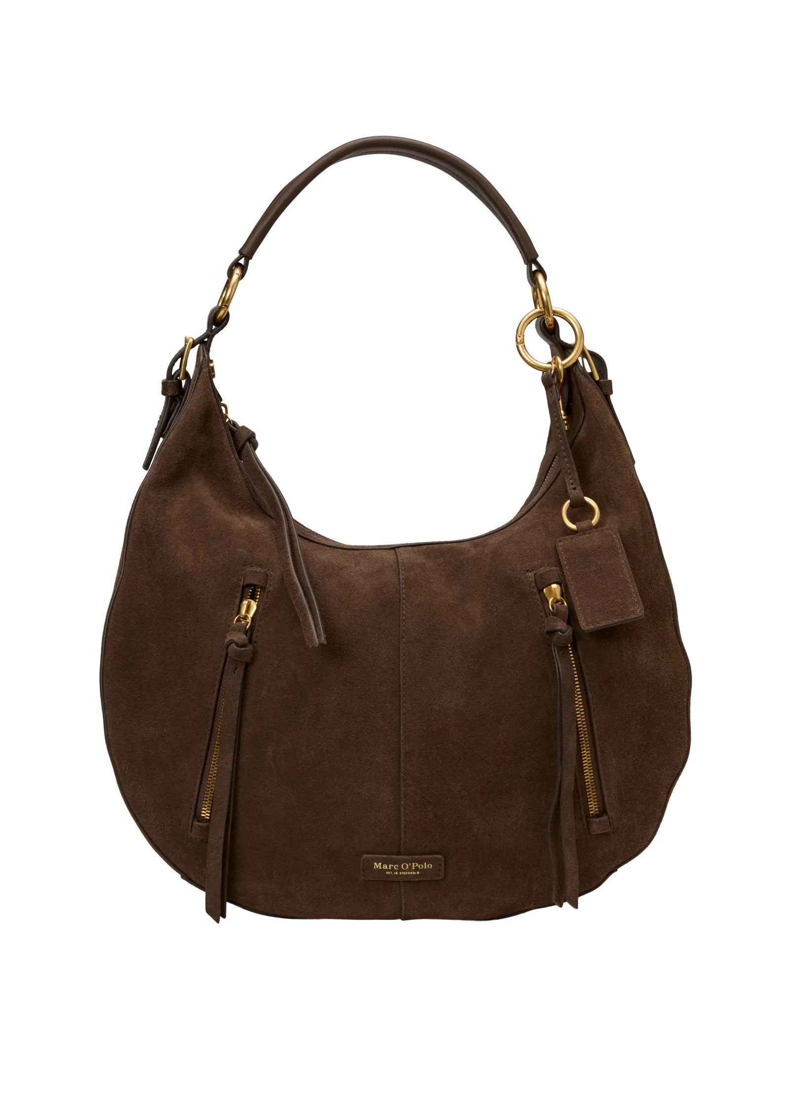 Schultertasche aus Veloursleder