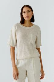 Strickpullover aus Leinen
