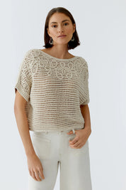 Strick-T-Shirt aus Baumwollmix