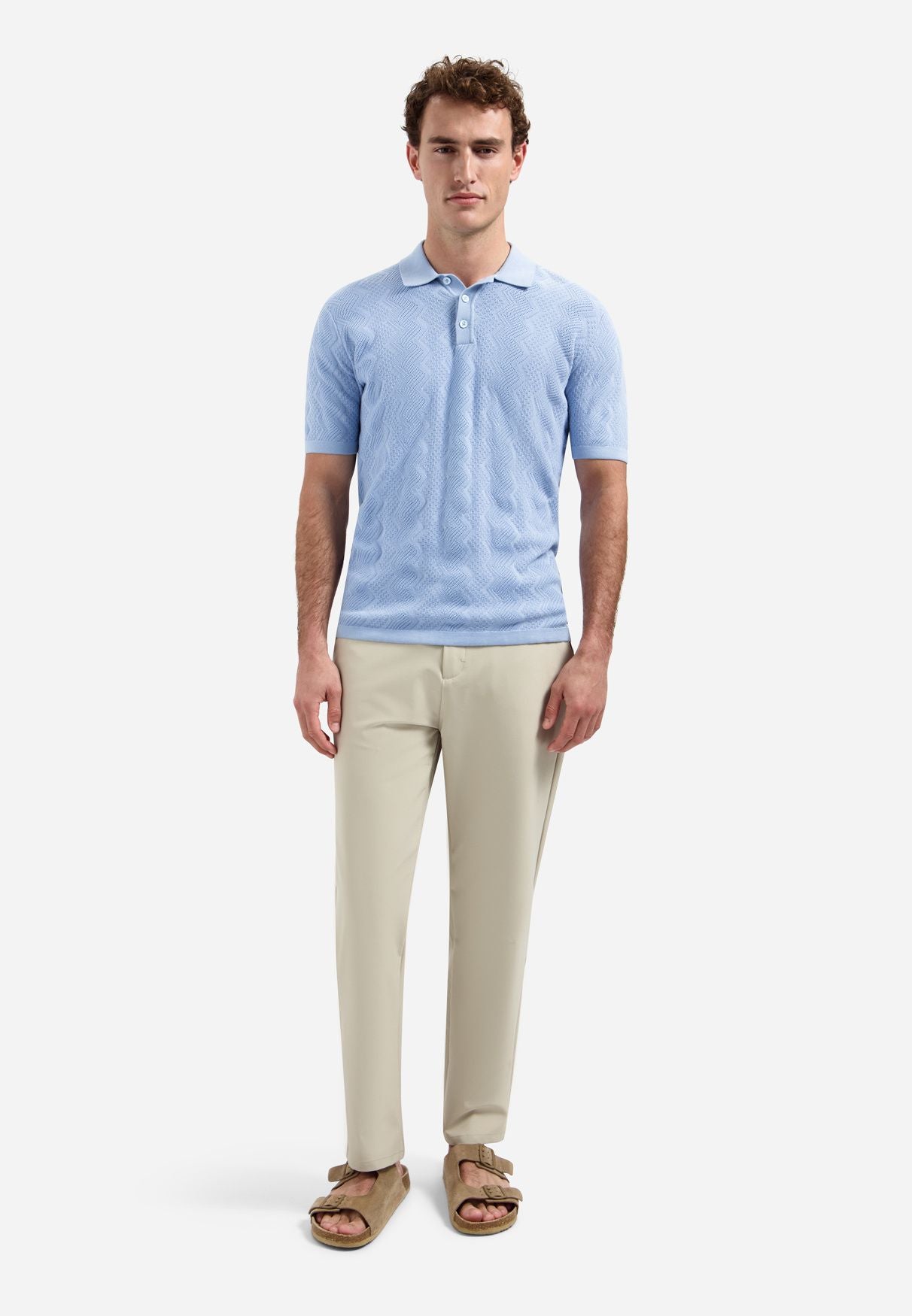 Strick-Poloshirt aus Baumwollmix