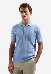 Strick-Poloshirt aus Baumwollmix