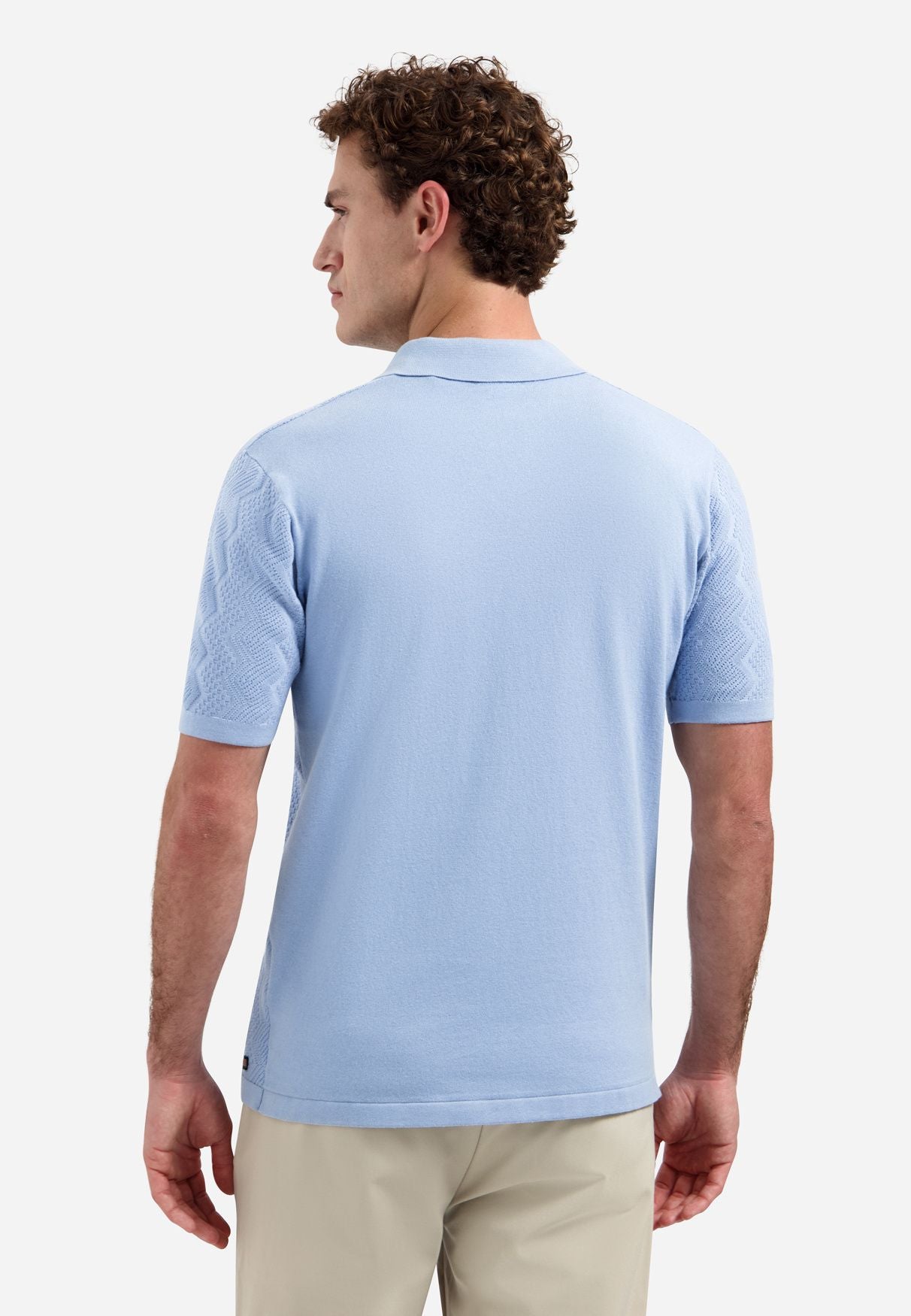Strick-Poloshirt aus Baumwollmix