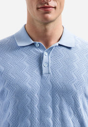 Strick-Poloshirt aus Baumwollmix