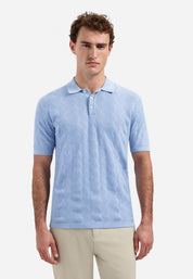Strick-Poloshirt aus Baumwollmix