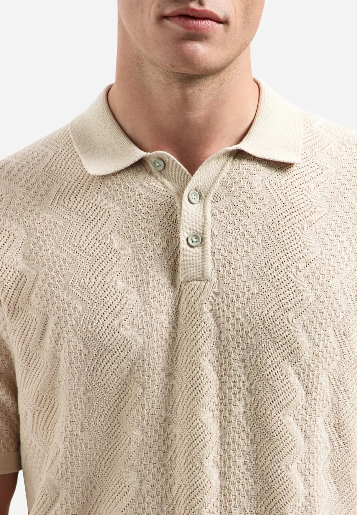 Strick-Poloshirt aus Baumwollmix