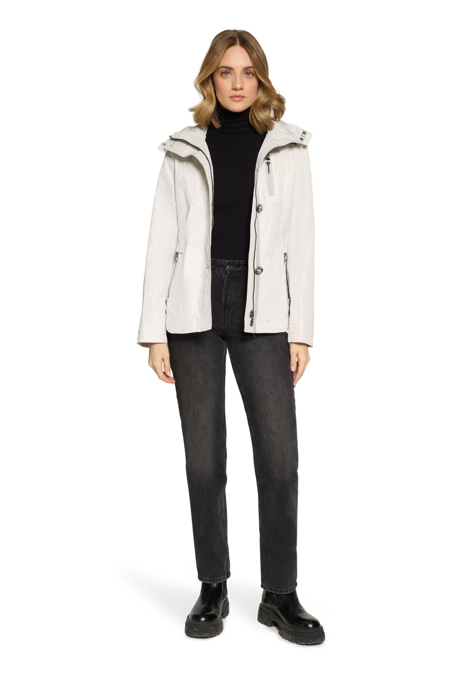 Übergangsjacke mit abnehmbarer Kapuze