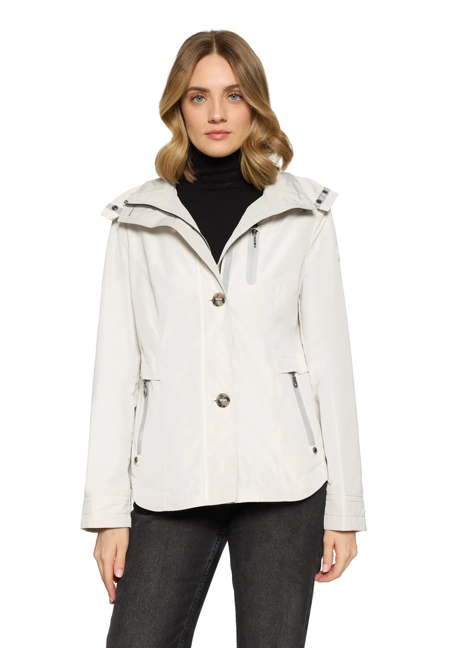 Übergangsjacke mit abnehmbarer Kapuze