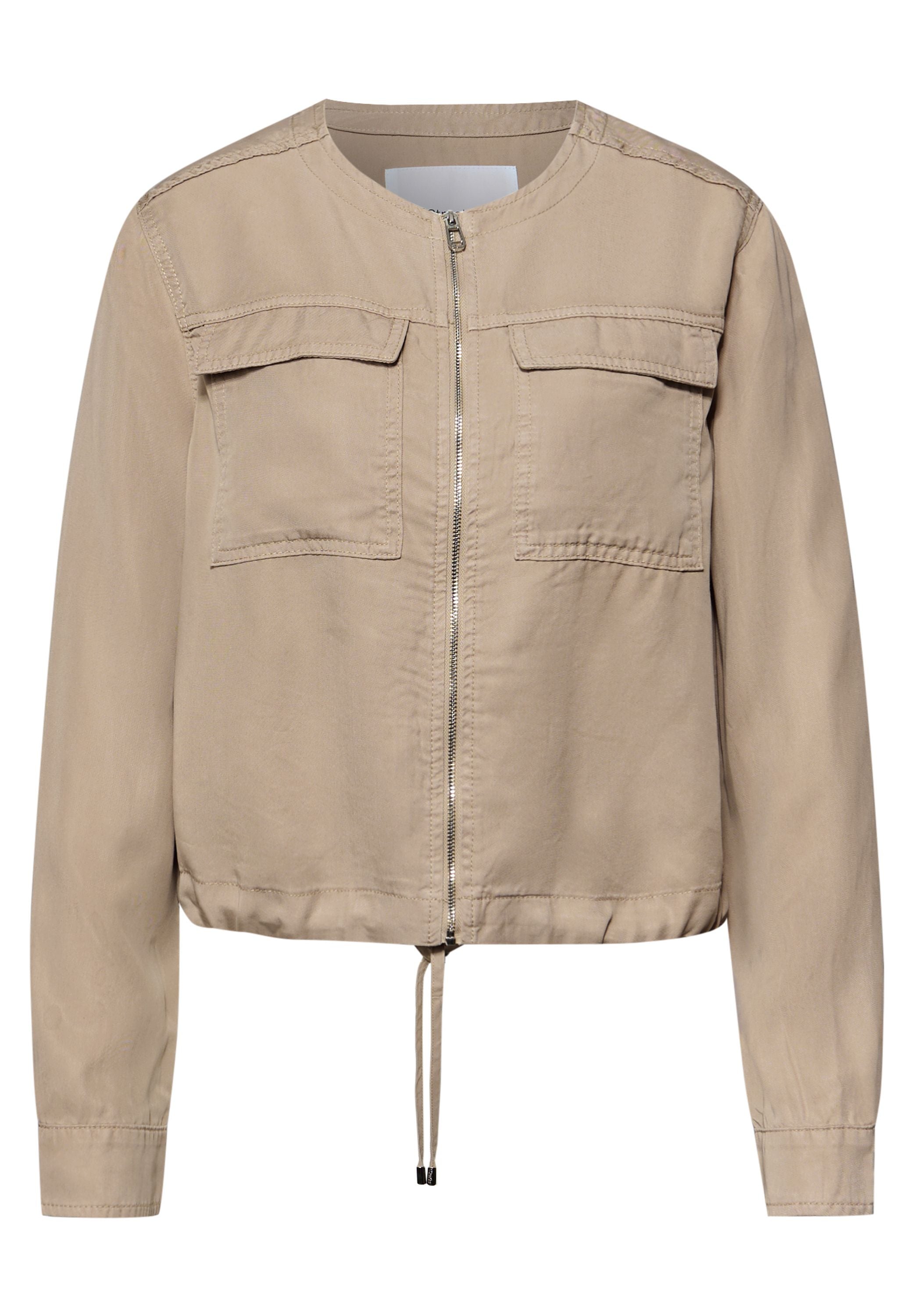 Jacke im Washed-Look mit Tunnelzug