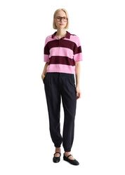 Strick-Poloshirt aus Baumwollmix