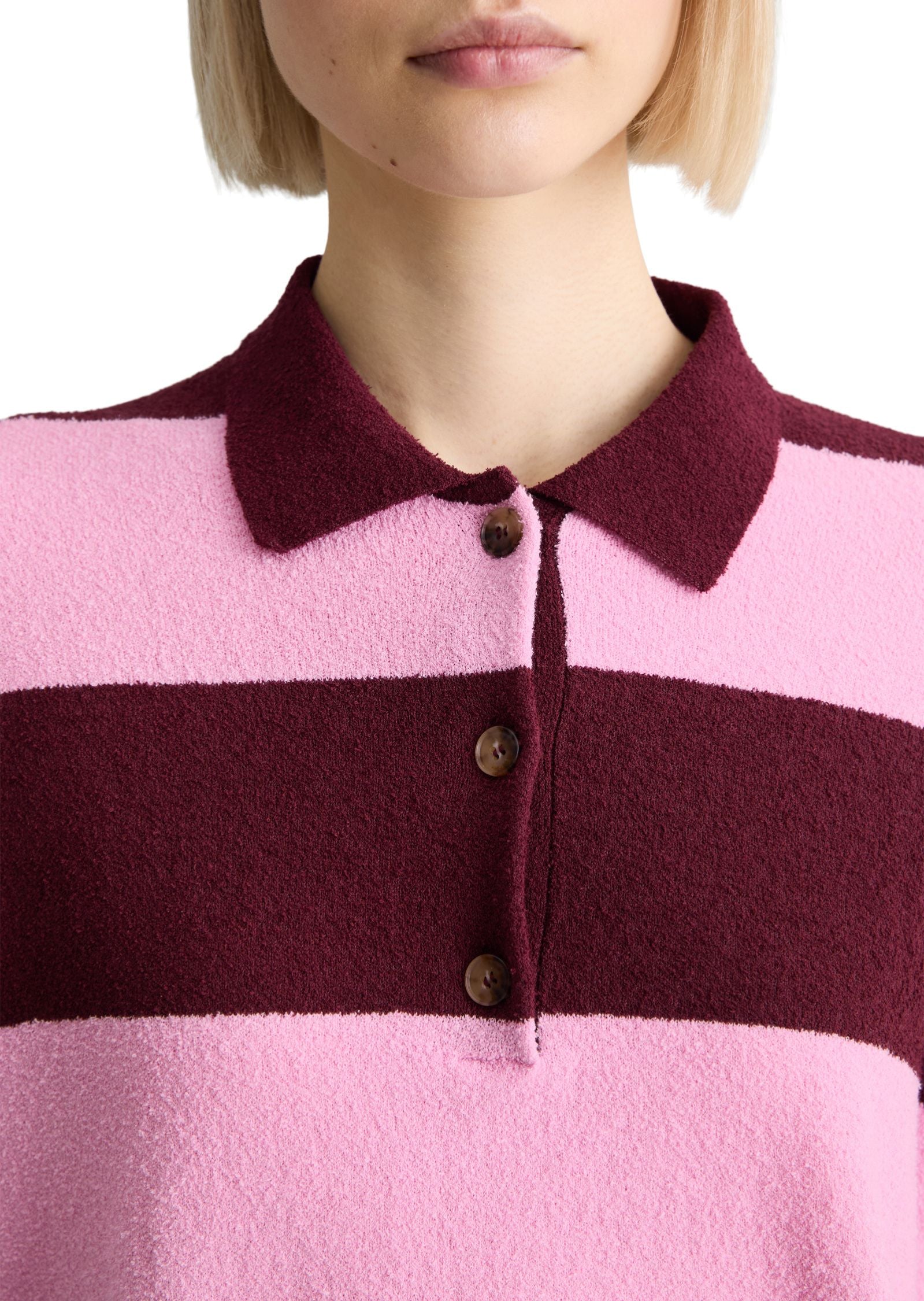 Strick-Poloshirt aus Baumwollmix
