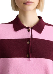 Strick-Poloshirt aus Baumwollmix