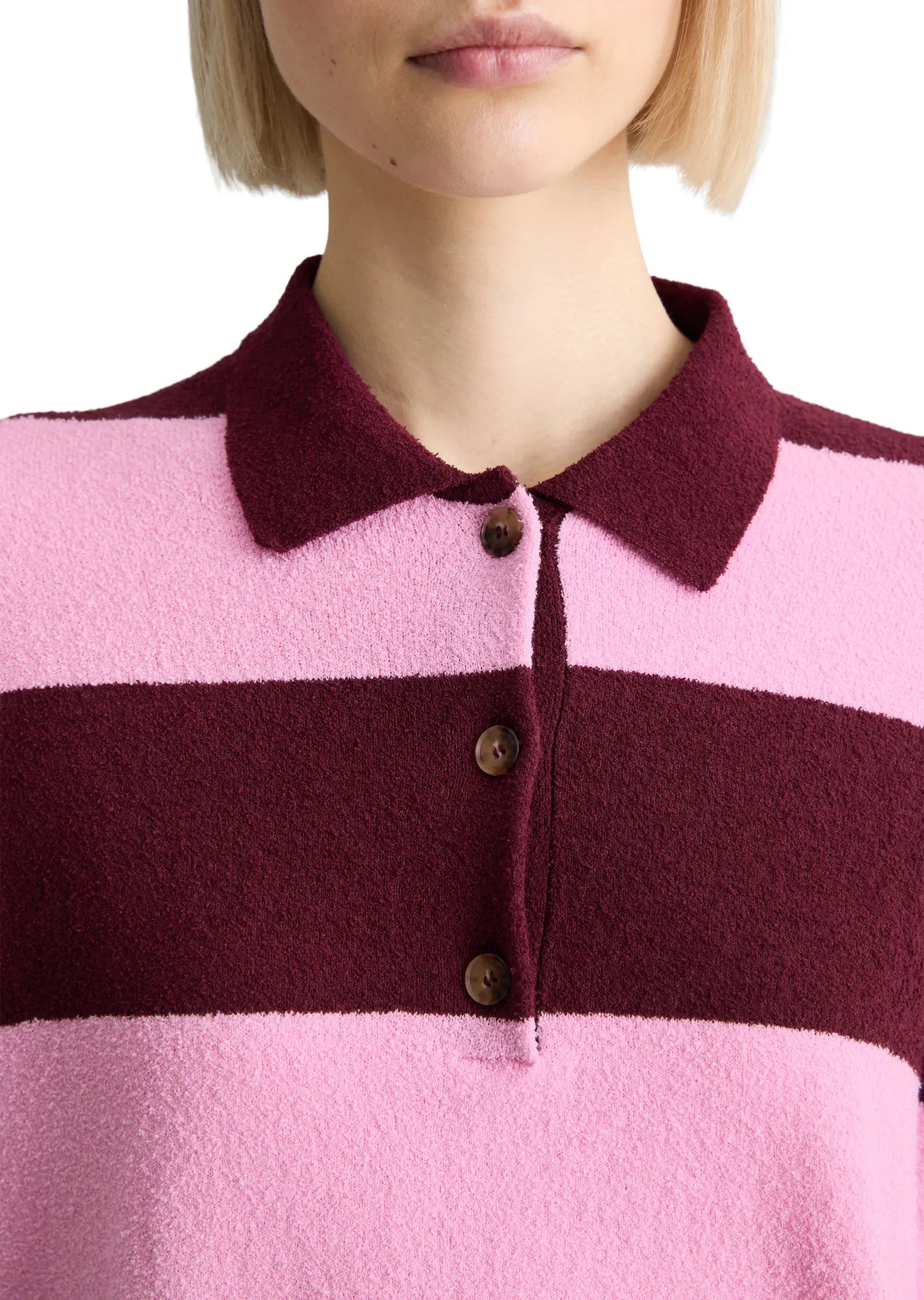 Strick-Poloshirt aus Baumwollmix
