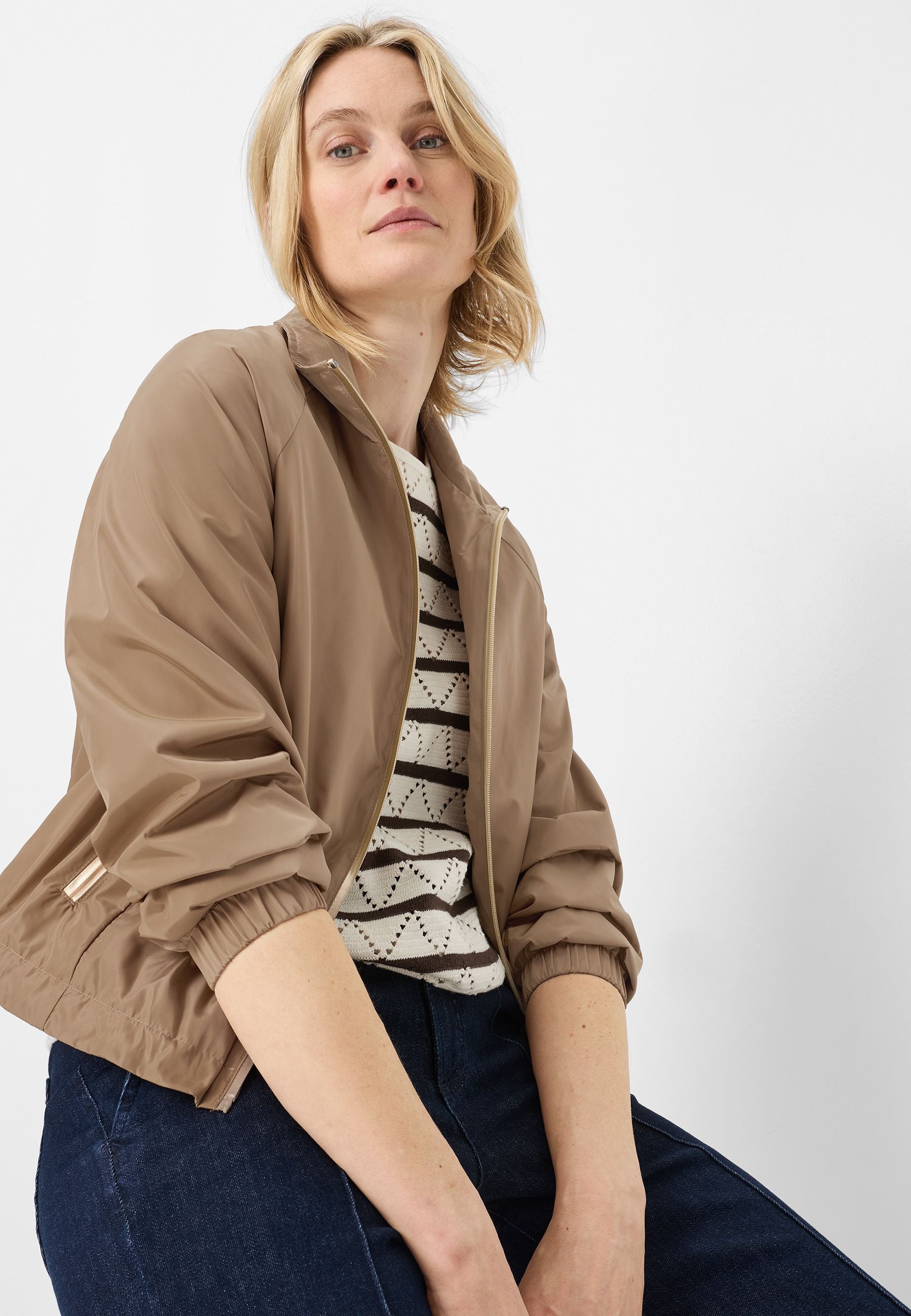 Blouson-Jacke mit Stehkragen