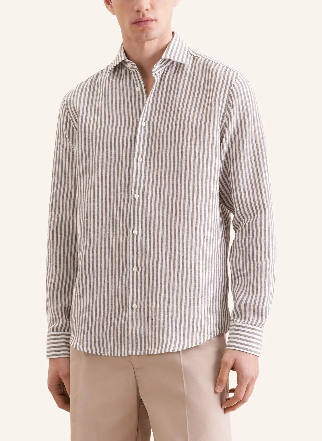 Leinenhemd gestreift Regular Fit