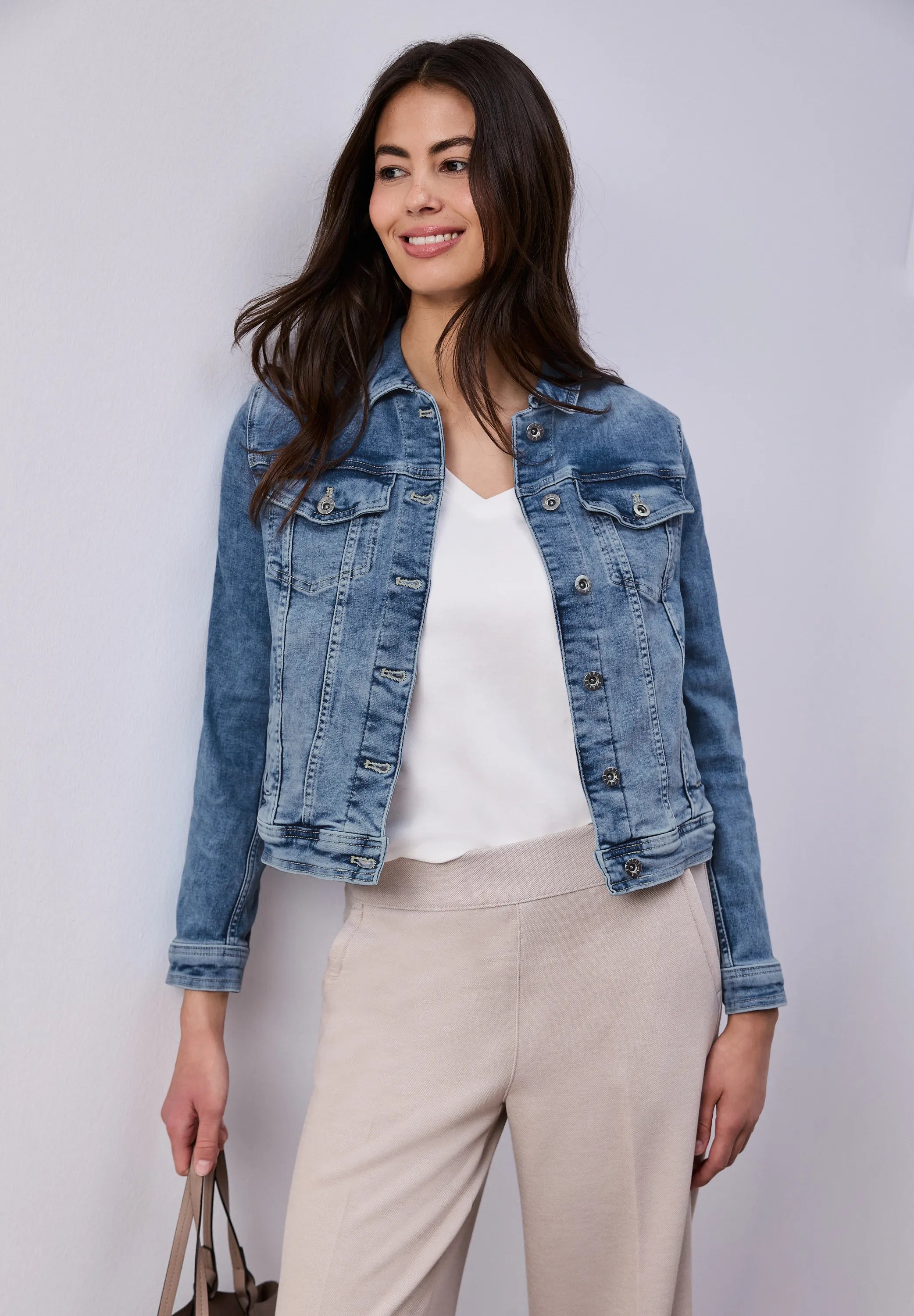 Jeansjacke aus Baumwollmix