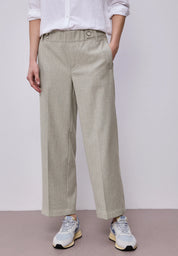 High Waist Wide Leg Hose mit Knopfdetail