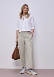 High Waist Wide Leg Hose mit Knopfdetail