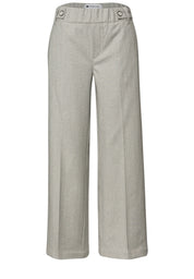 High Waist Wide Leg Hose mit Knopfdetail