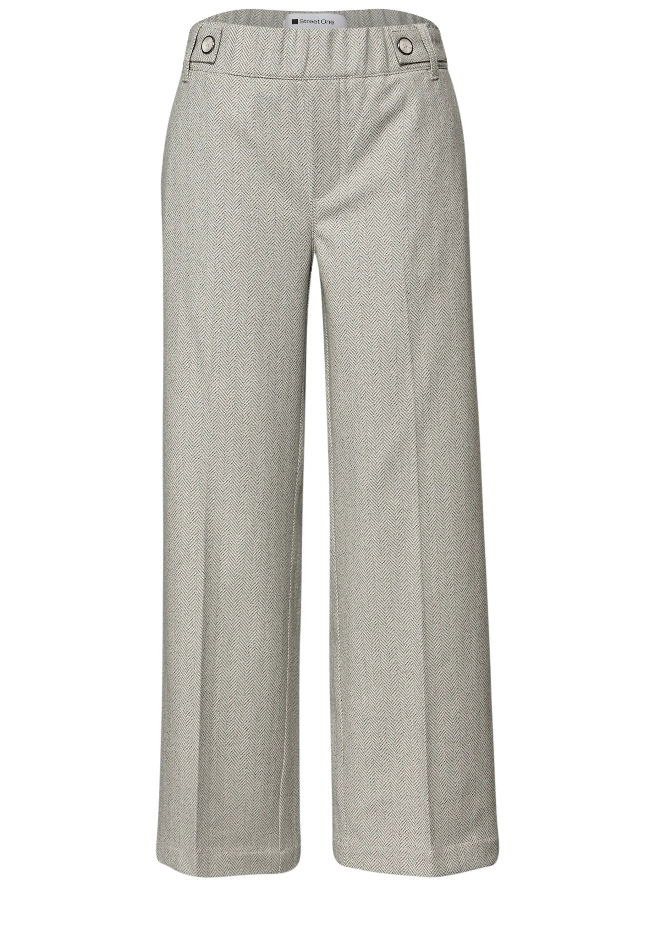 High Waist Wide Leg Hose mit Knopfdetail
