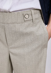High Waist Wide Leg Hose mit Knopfdetail