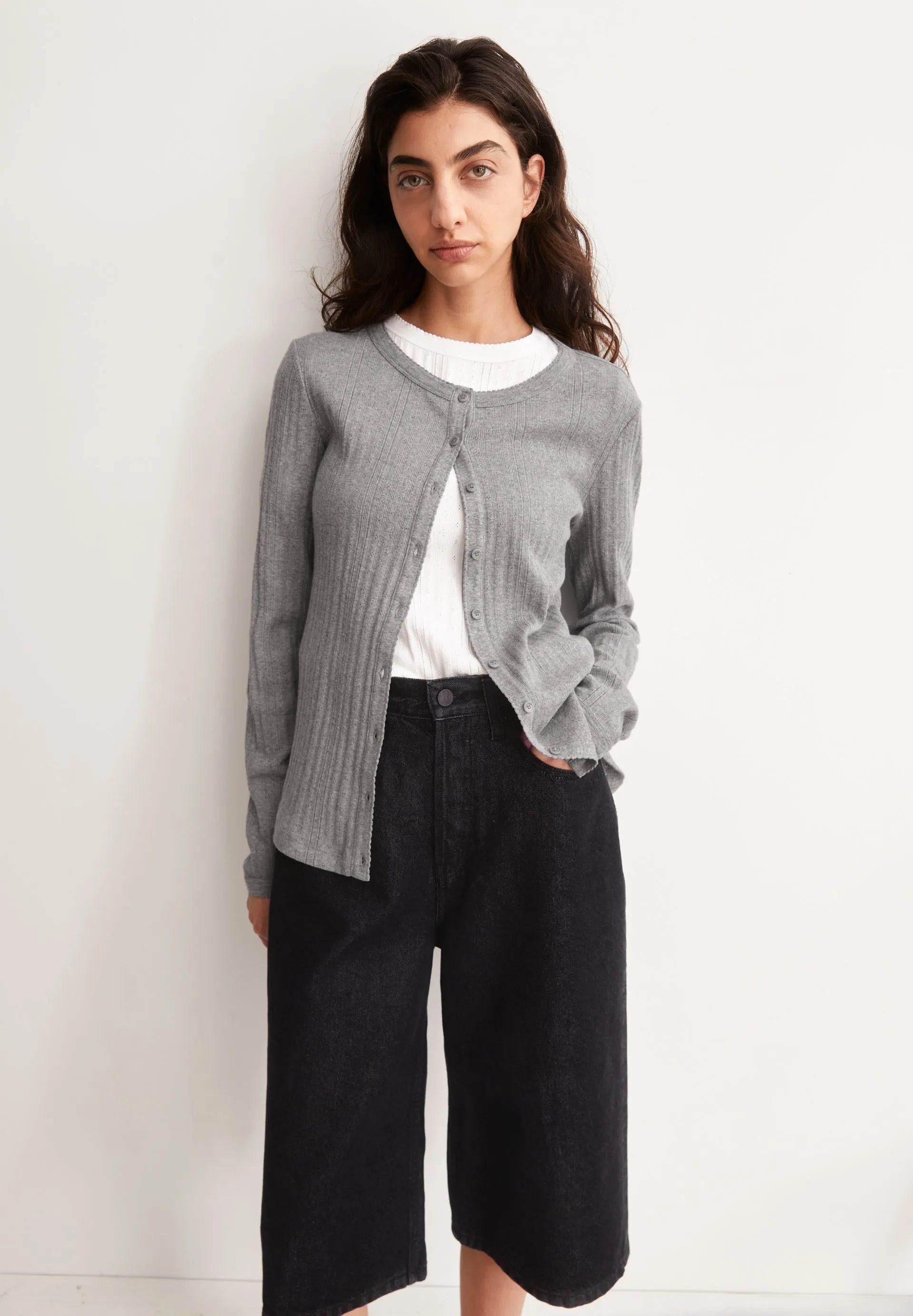 Strick-Cardigan POINTELLE aus Bio-Baumwolle