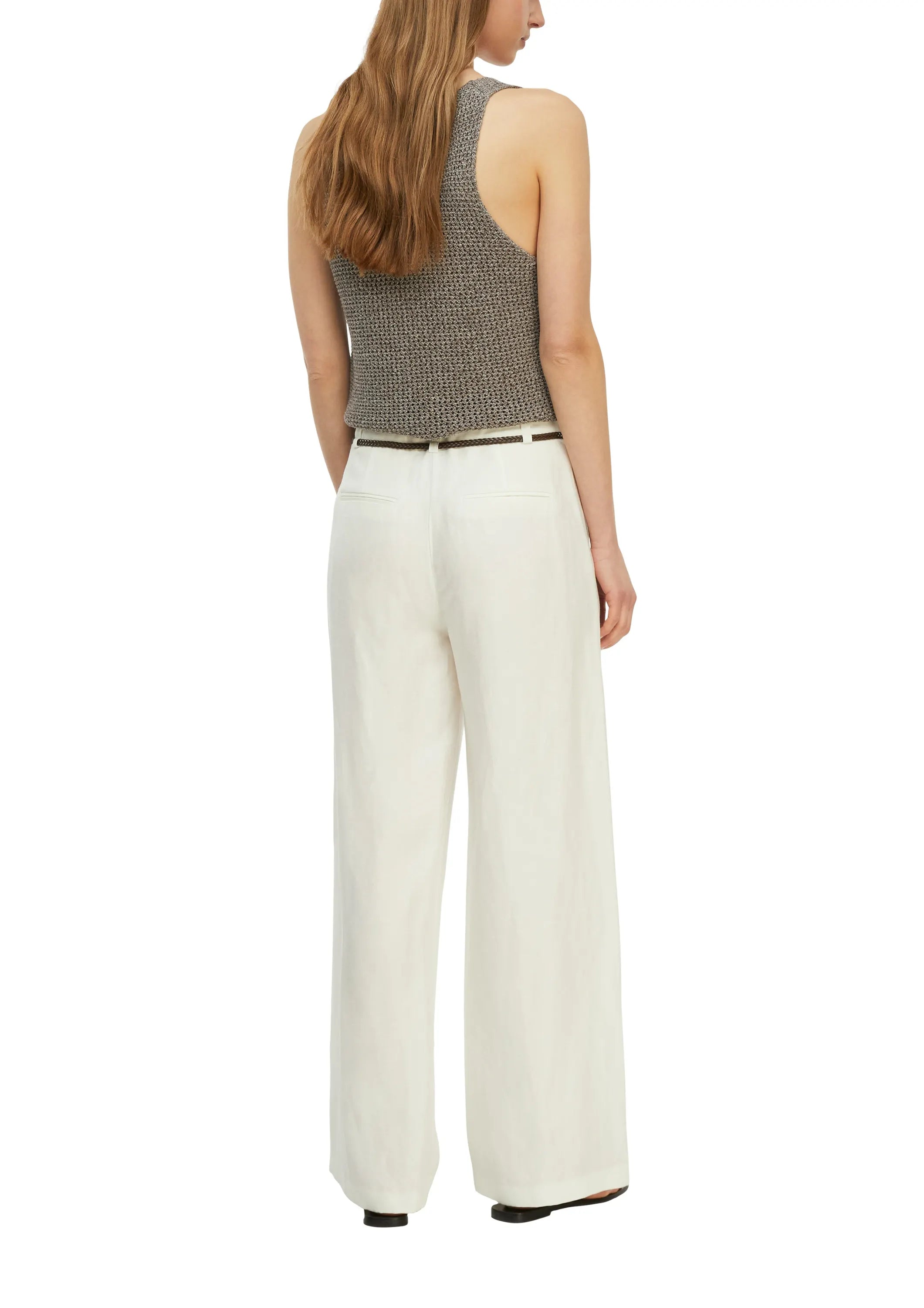 Hose Wide Leg aus Leinenmix