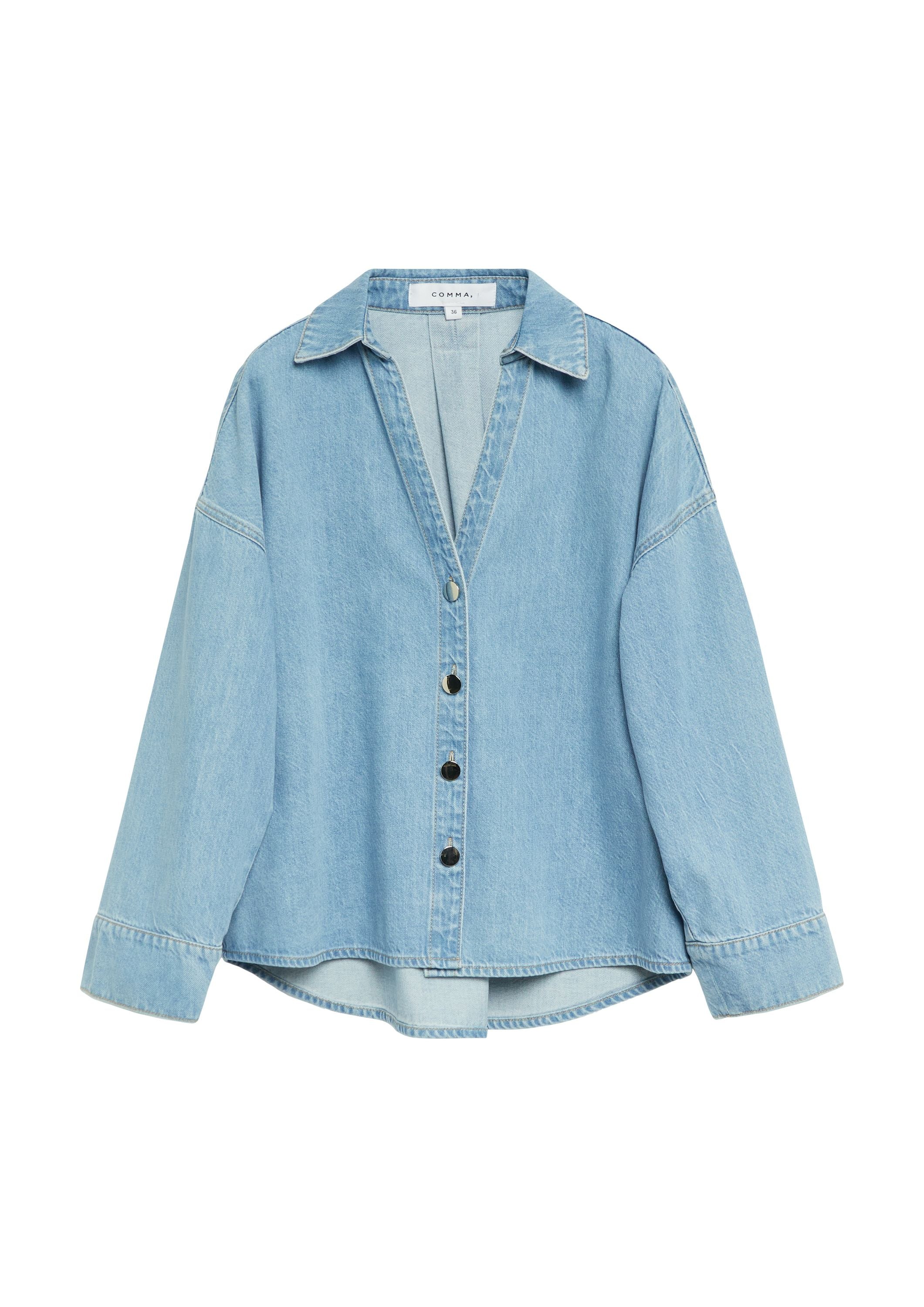 Jeansbluse aus Baumwollmix
