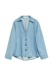 Jeansbluse aus Baumwollmix