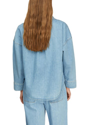 Jeansbluse aus Baumwollmix