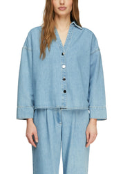 Jeansbluse aus Baumwollmix