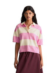 Strick-Poloshirt aus Baumwollmix