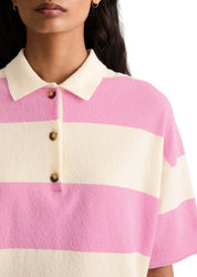 Strick-Poloshirt aus Baumwollmix