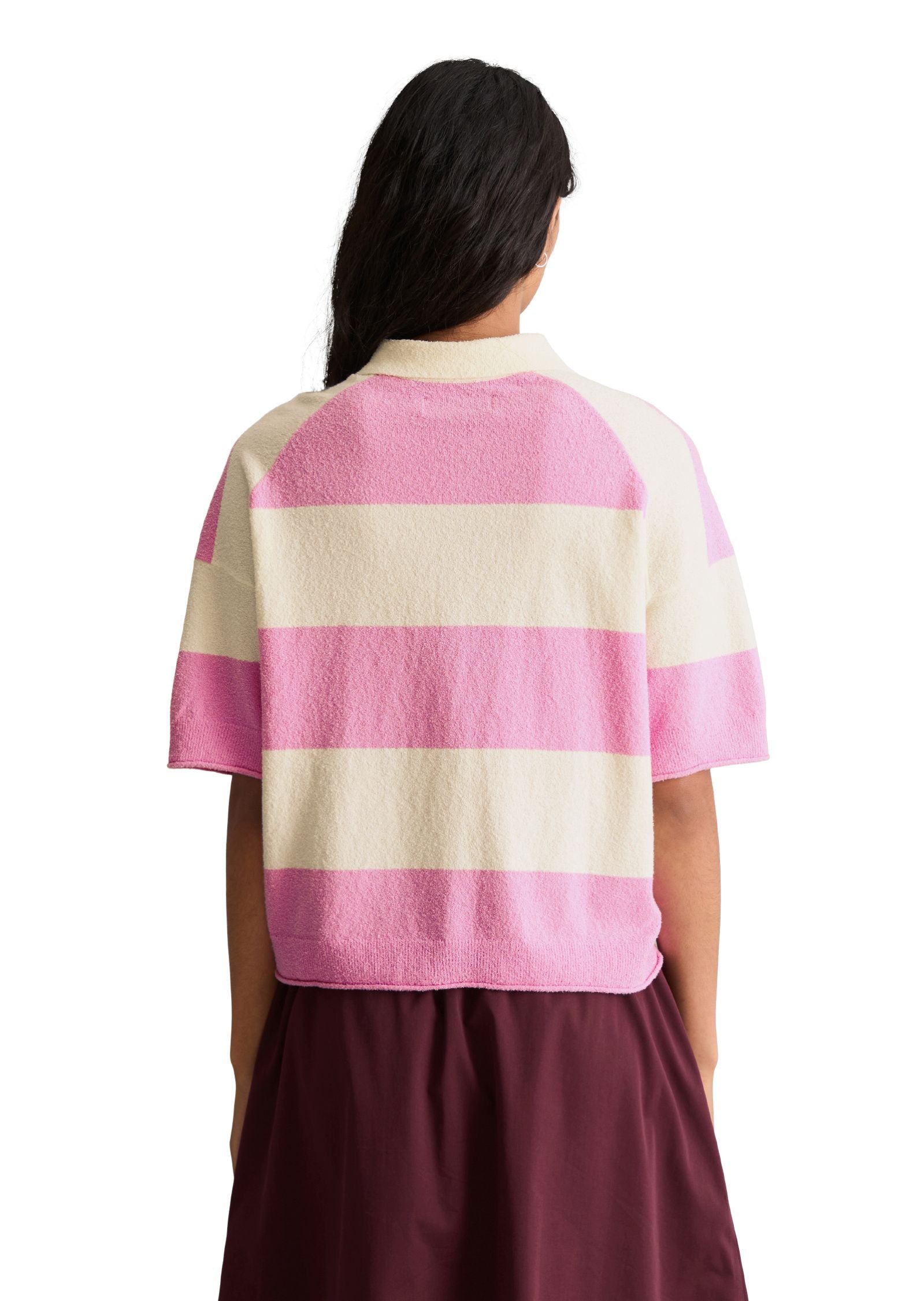 Strick-Poloshirt aus Baumwollmix