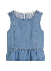 Jeans-Volant-Bluse Relaxed Fit