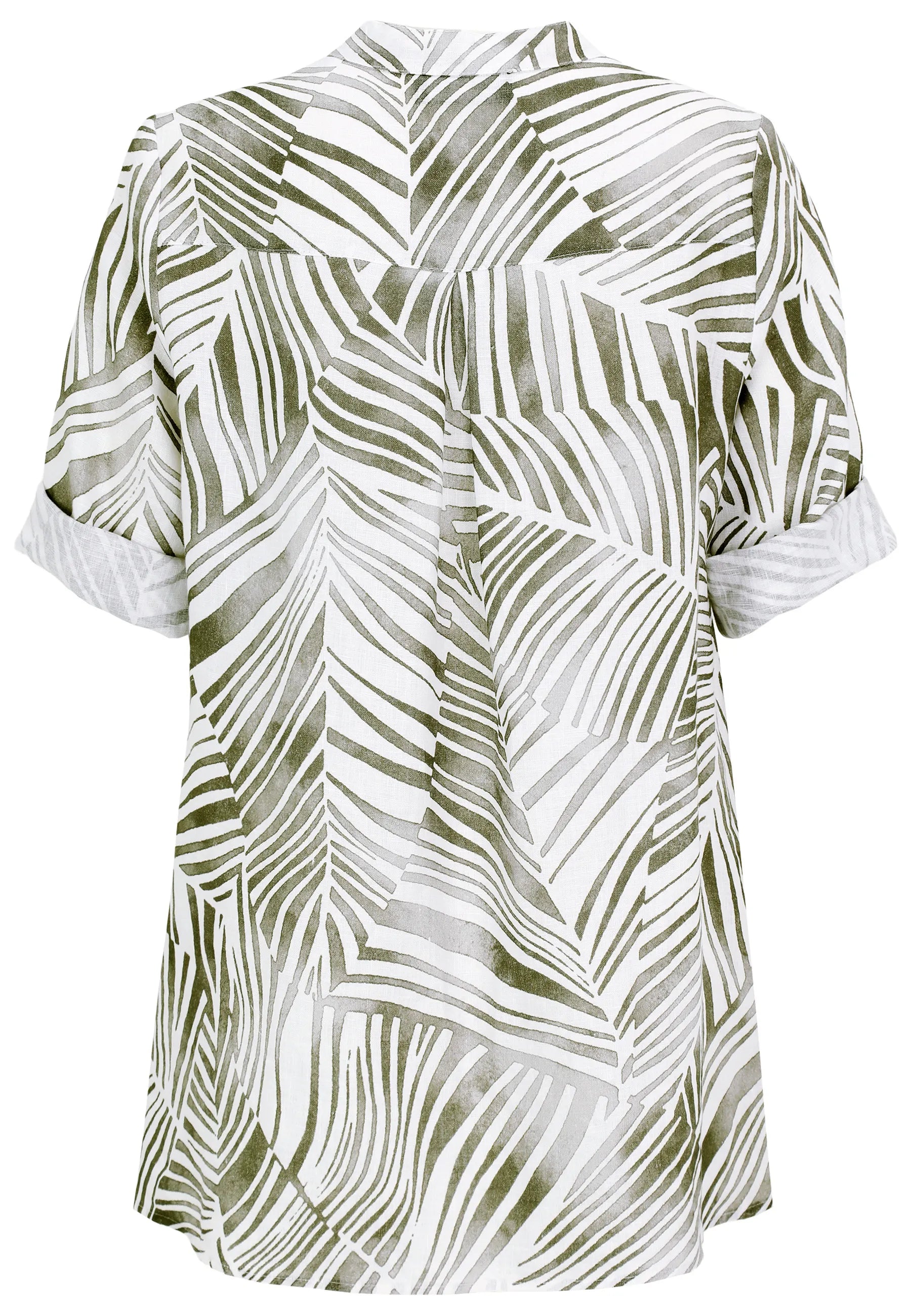 Leinenbluse mit Grafik-Print