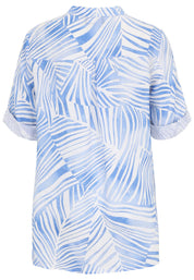 Leinenbluse mit Grafik-Print