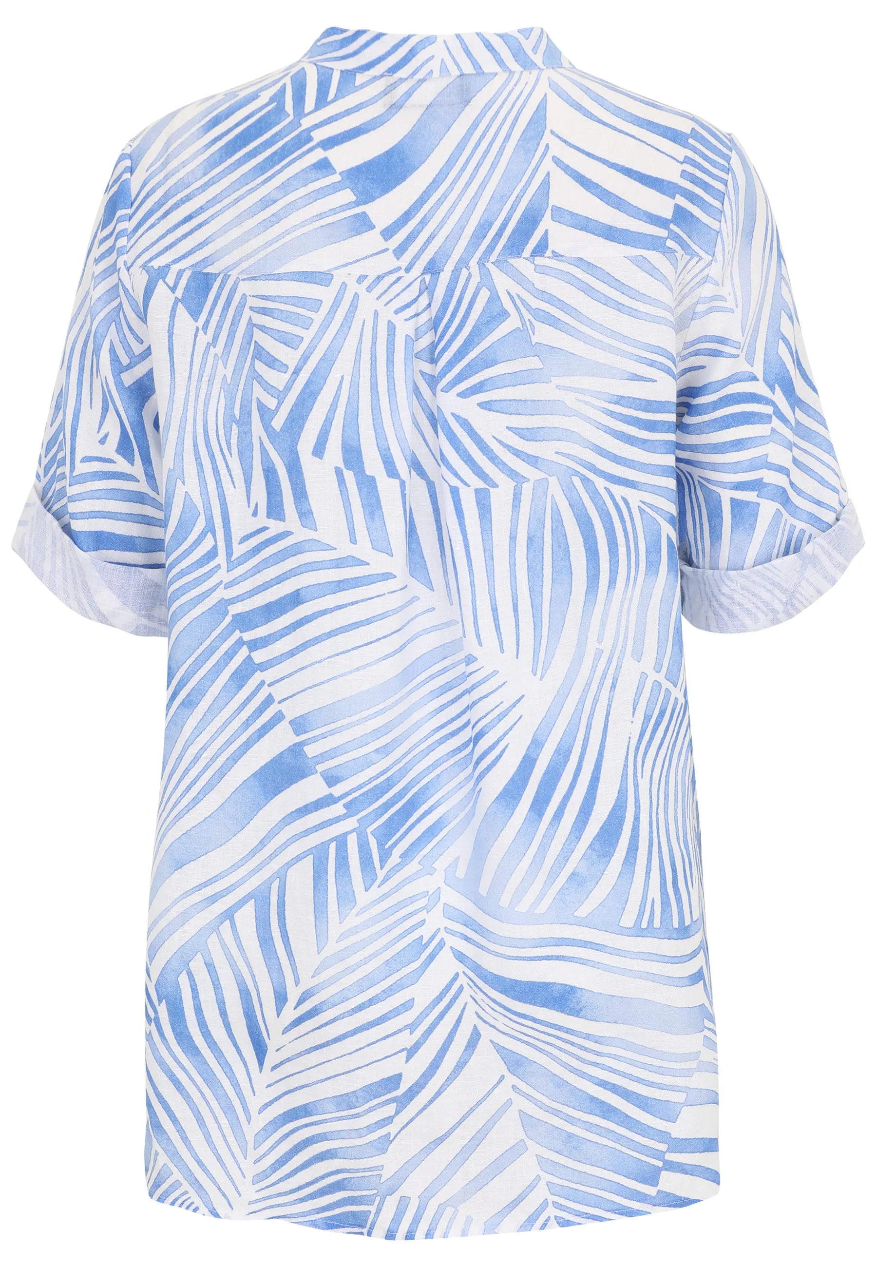 Leinenbluse mit Grafik-Print