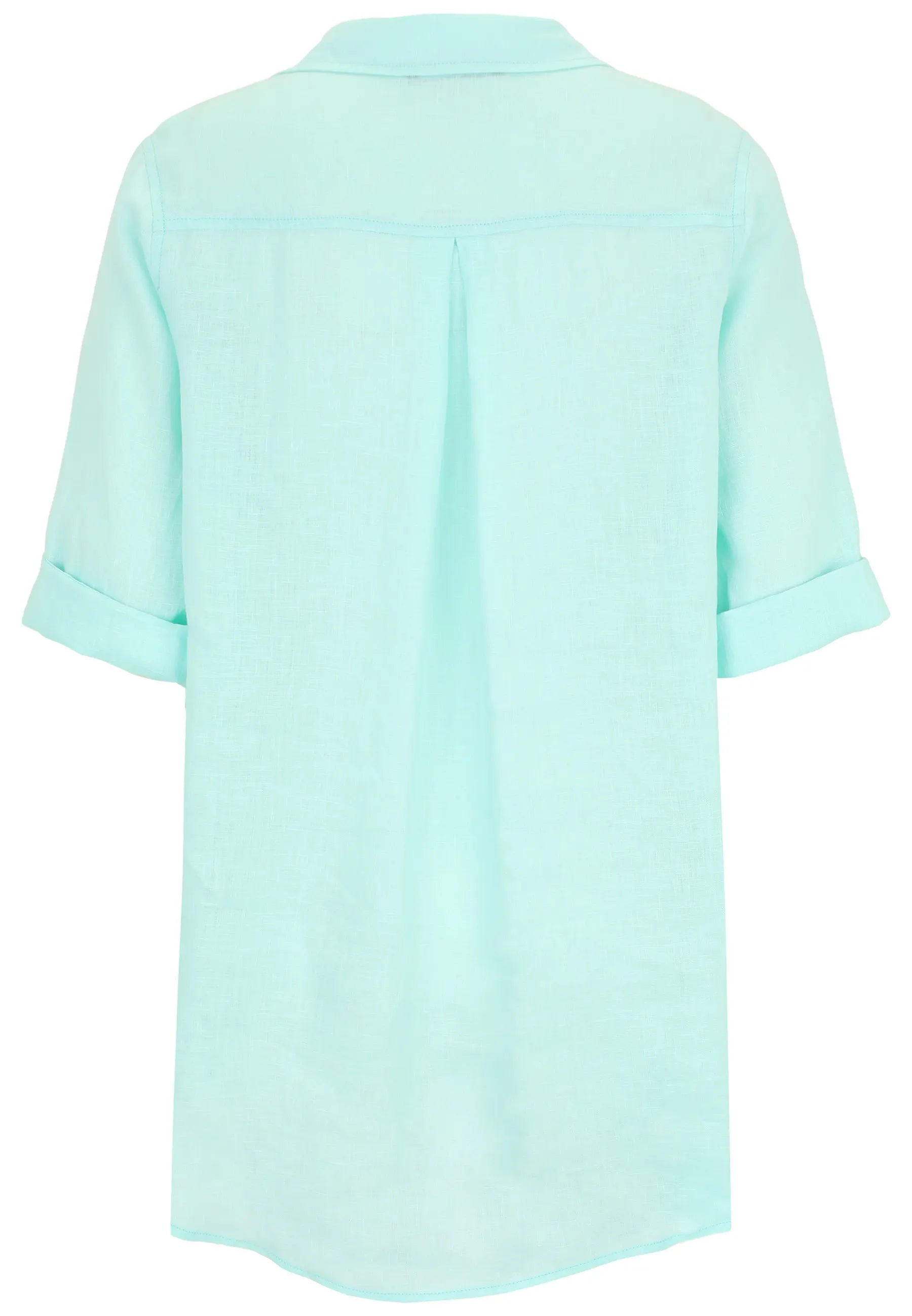 Leinenbluse mit V-Ausschnitt