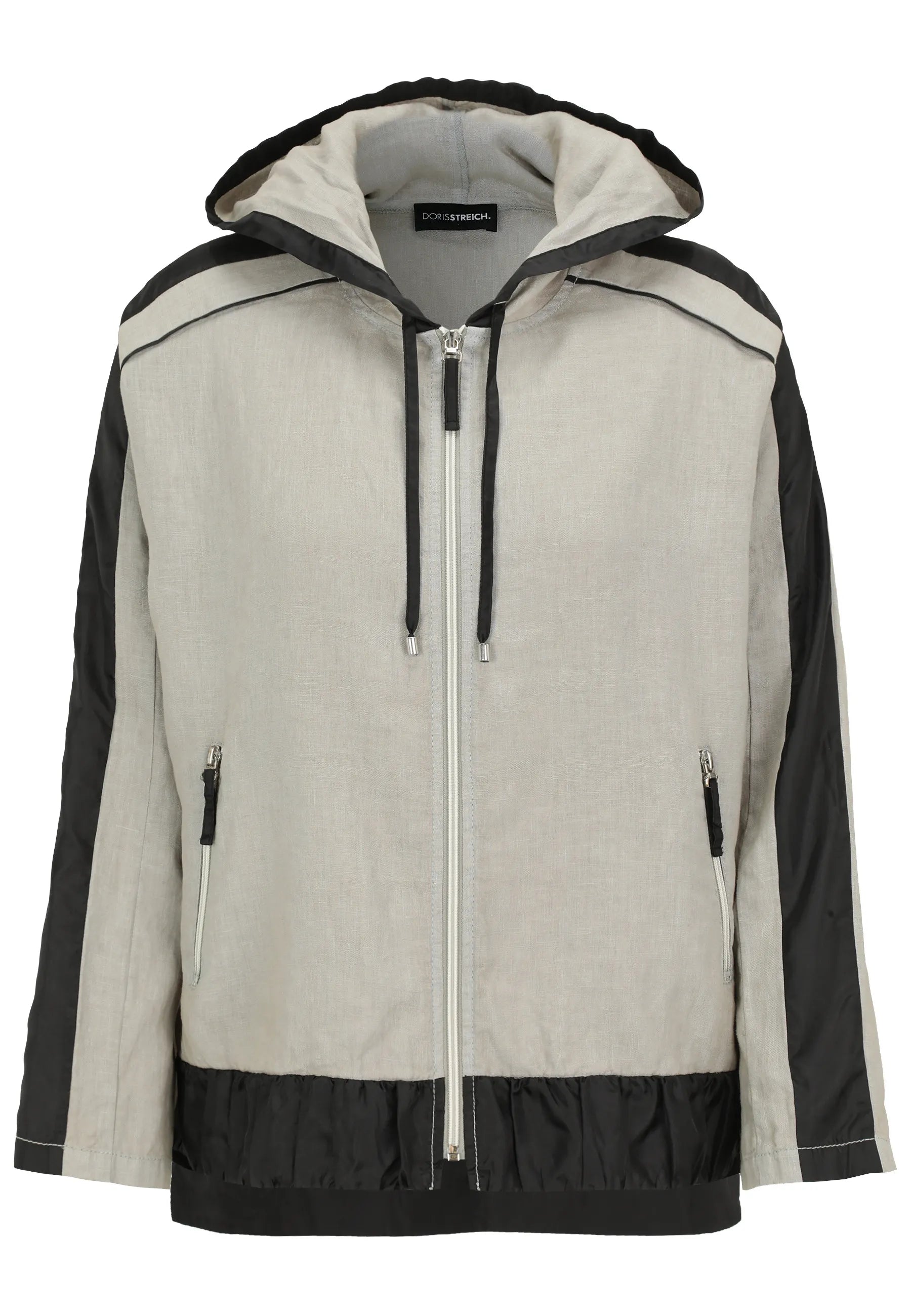 Leinenjacke mit Kapuze