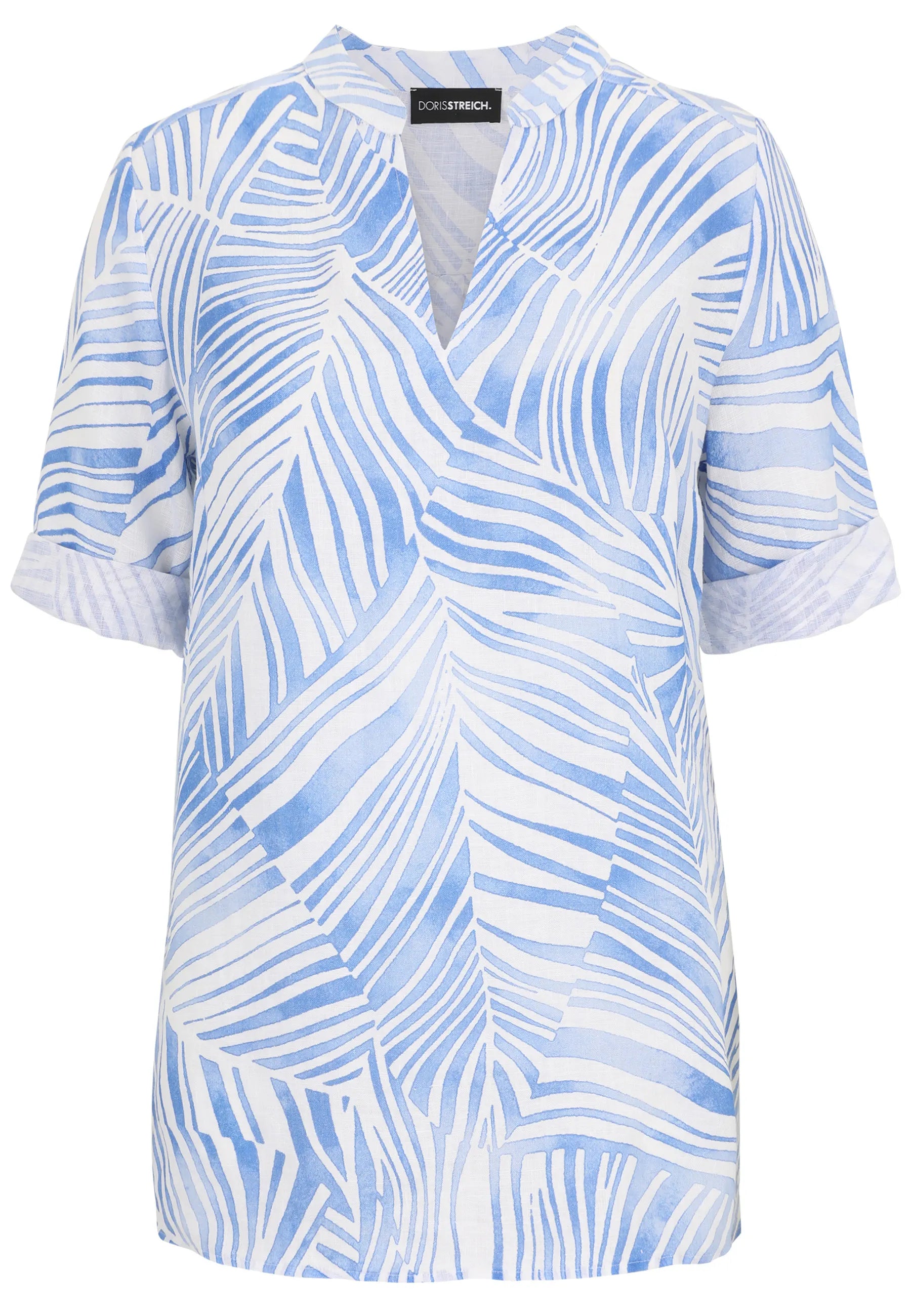 Leinenbluse mit Grafik-Print