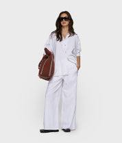 Bluse Oversized Fit aus Leinenmix